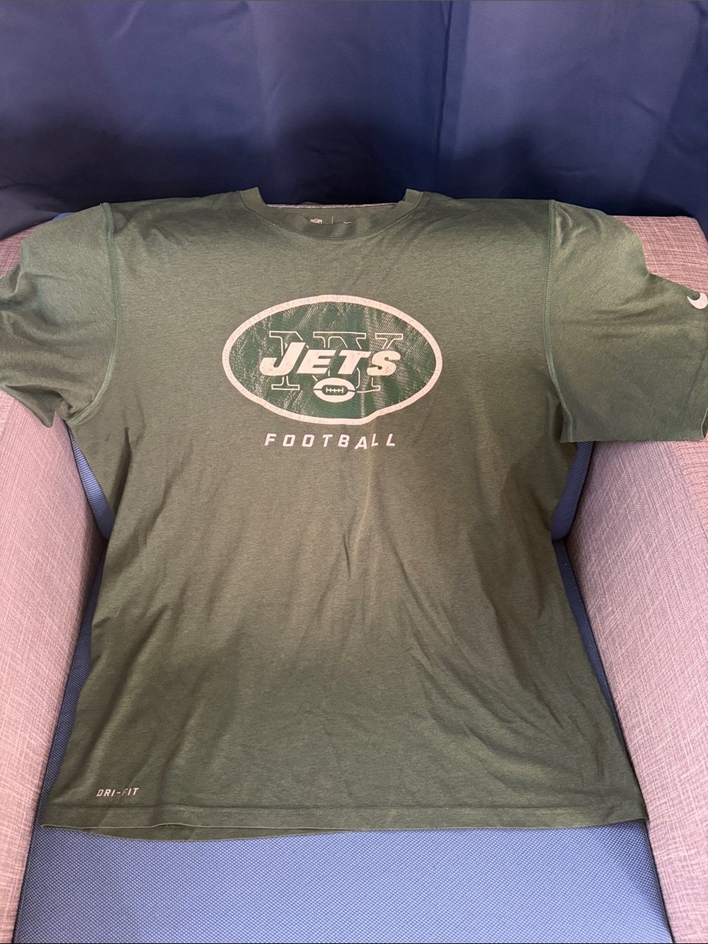 Nike NFL Onfield Apparel Dri-FIT Crew in Dark Green NY Jets Mens size Large